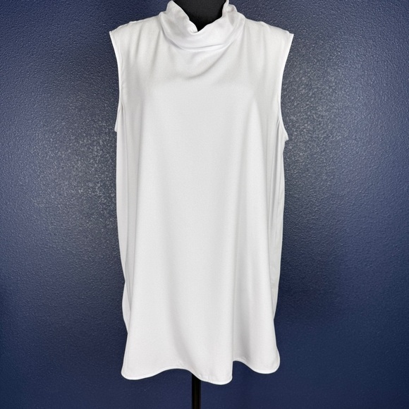 MM LAFLEUR The Lise Top, Mock Neck Tunic Blouse, Arctic Light Blue, Size XL - Picture 2 of 10